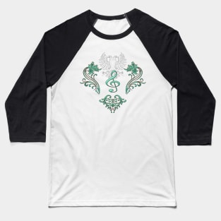 Music, decorative clef with floral elements Baseball T-Shirt